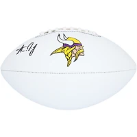 Ballon de football blanc Franklin autographié par Aaron Jones des Minnesota Vikings