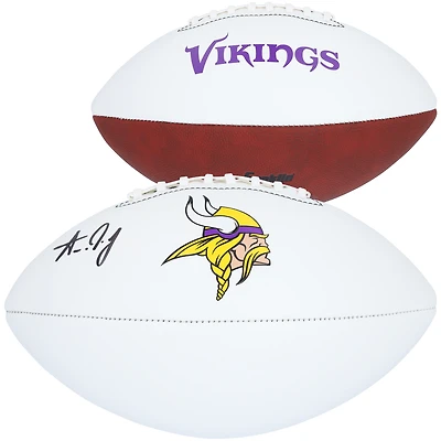 Ballon de football blanc Franklin autographié par Aaron Jones des Minnesota Vikings