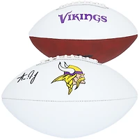 Ballon de football blanc Franklin autographié par Aaron Jones des Minnesota Vikings