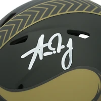 Casque miniature Riddell Speed ​​2025 Salute To Service, autographié par Aaron Jones (Minnesota Vikings)