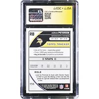Carte de recrue autographiée d'Adrian Peterson (Minnesota Vikings), Topps Total 2007, n° 456, authentifiée par Fanatics Witnessed (CGC).