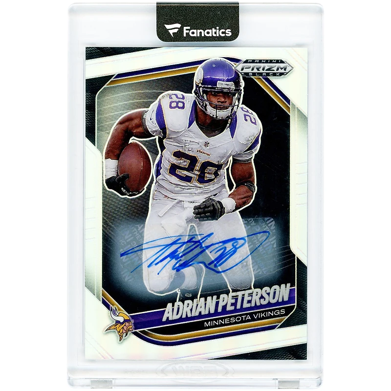Adrian Peterson Minnesota Vikings Autographed 2025 Panini Prizm Black Silver Prizm #90 Card