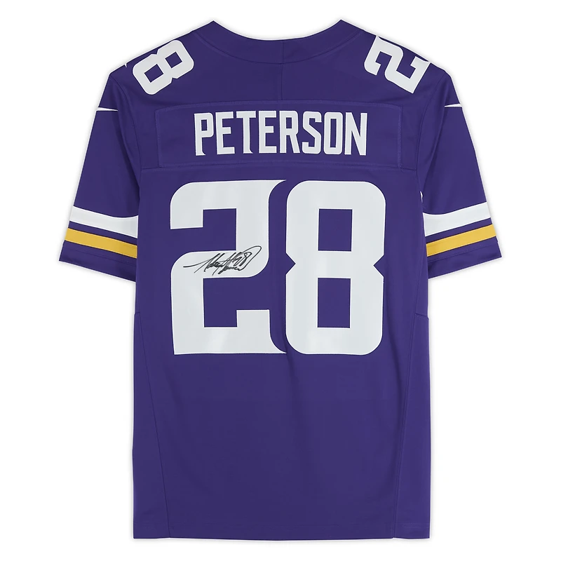 Maillot Nike Vapor F.U.S.E. violet dédicacé par Adrian Peterson des Vikings du Minnesota