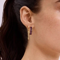 Lot de 2 boucles d'oreilles créoles baguettes BaubleBar des Vikings du Minnesota