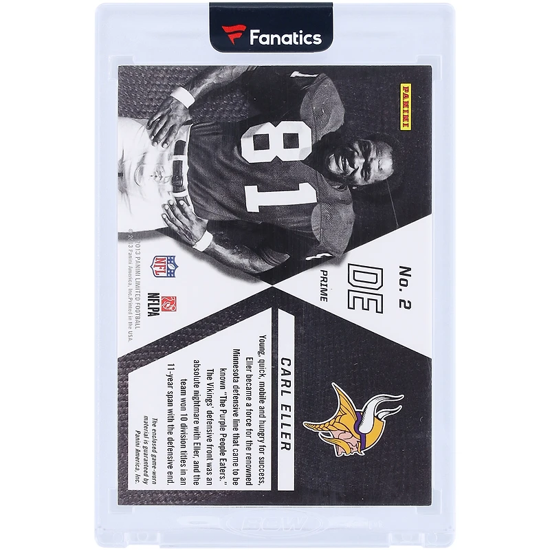 Carl Eller Minnesota Vikings 2013 Panini Limited Jumbo Jersey Dual-Color Relic #2 #2/10 Card