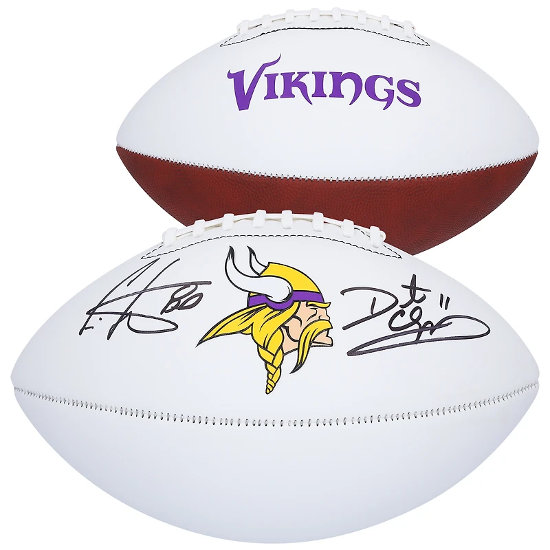 Cris Carter & Daunte Culpepper Minnesota Vikings Autographed Franklin White Panel Football