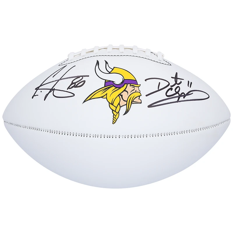 Ballon de football américain Franklin White Panel autographié par Cris Carter et Daunte Culpepper des Vikings du Minnesota