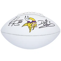 Ballon de football américain Franklin White Panel autographié par Cris Carter et Daunte Culpepper des Vikings du Minnesota