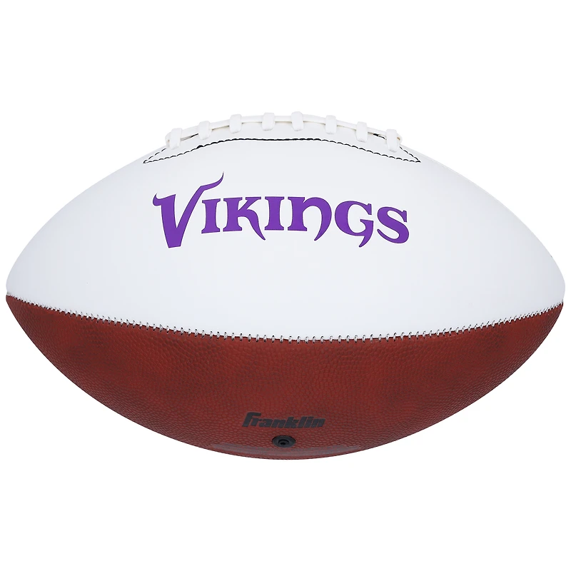 Ballon de football américain Franklin White Panel autographié par Cris Carter et Daunte Culpepper des Vikings du Minnesota