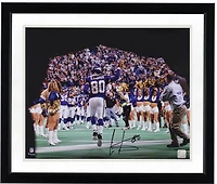 Cris Carter Minnesota Vikings Autographed 16" x 20" Running Out of Tunnel Before Last Home Game Photograph