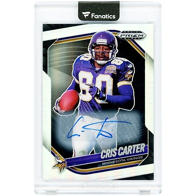 Cris Carter Minnesota Vikings Autographed 2025 Panini Prizm Black Silver Prizm #68 Card