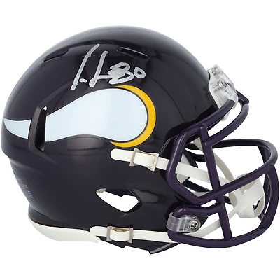 Casque miniature Riddell Speed rétro 1983-2001 autographié par Cris Carter, Minnesota Vikings