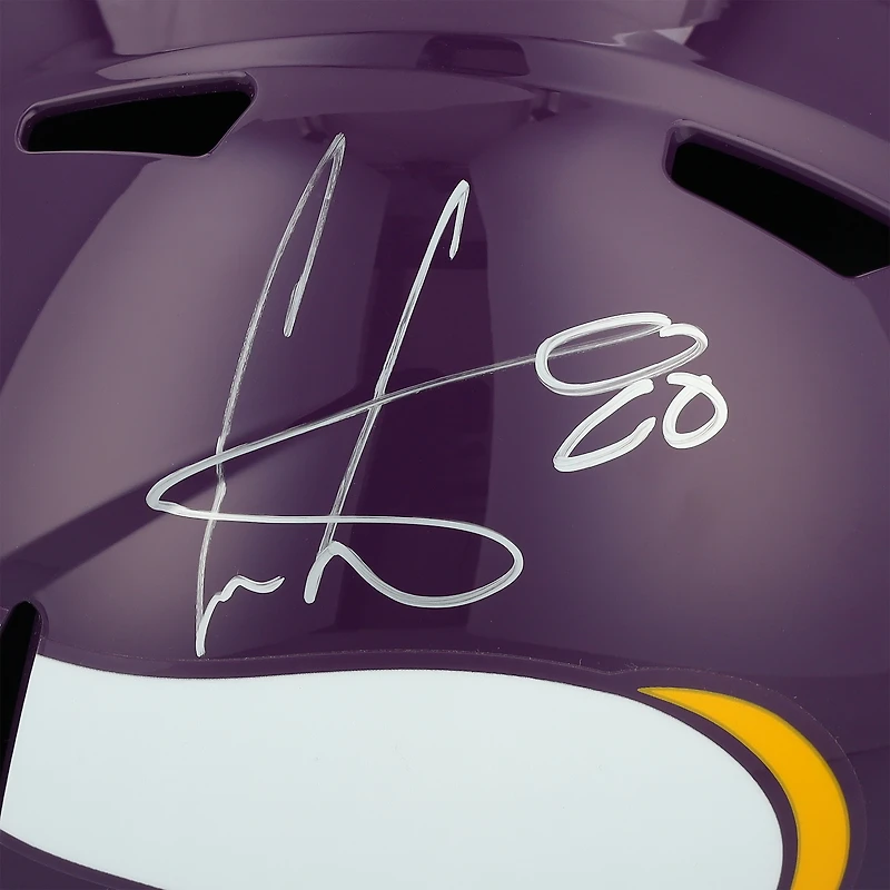 Casque réplique rétro Speed ​​autographié par Cris Carter des Vikings du Minnesota (1983-2001)