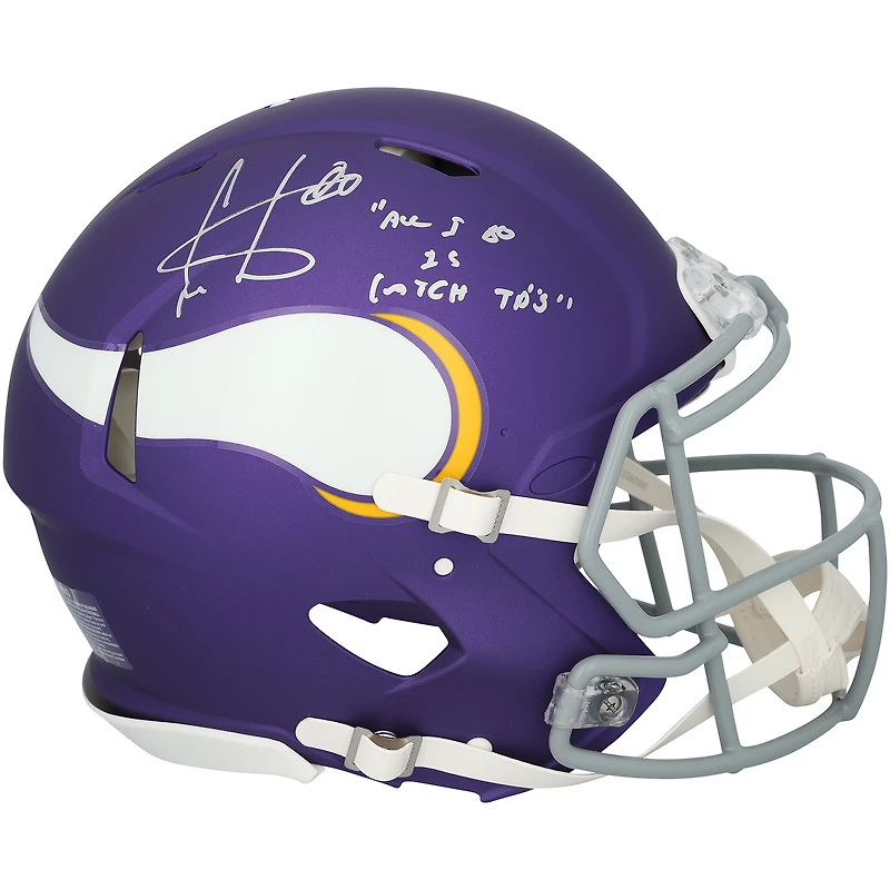Cris Carter Minnesota Vikings Autographed Riddell 2023 Alternate Tribute Speed Authentic Helmet with "All I Do is Catch TDs" Inscription