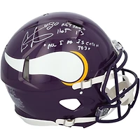 Casque Riddell Speed ​​Authentic autographié par Cris Carter (Minnesota Vikings) avec inscriptions multiples