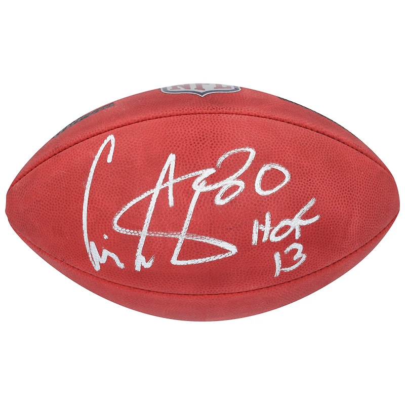 Cris Carter Minnesota Vikings Autographed Wilson Duke Full Color Football with "HOF 13" Inscription