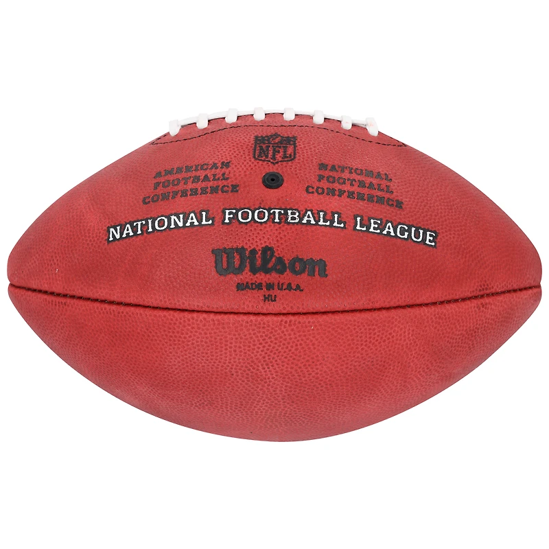 Ballon de football américain Wilson Duke en couleur, autographié par Cris Carter (Minnesota Vikings), avec inscription « HOF 13 ».