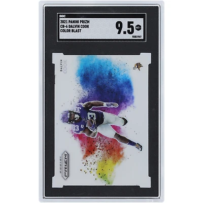 Carte Panini Prizm Color Blast #CB-6 SGC 2021 des Vikings du Minnesota de Dalvin Cook authentifiée 9,5