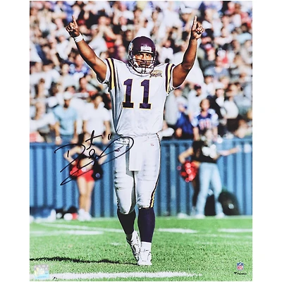 Daunte Culpepper Minnesota Vikings Autographed 16" x 20" Hands Up in White Jersey Photograph