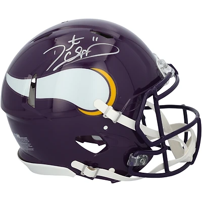 Casque Riddell authentique rétro Speed ​​1983-2001 autographié par Daunte Culpepper, Minnesota Vikings