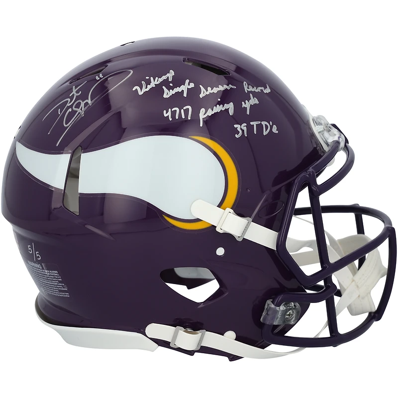 Daunte Culpepper Minnesota Vikings Autographed Riddell 1983-2001 Throwback Speed Authentic Helmet with Multiple Inscriptions - Limited Edition #5/5
