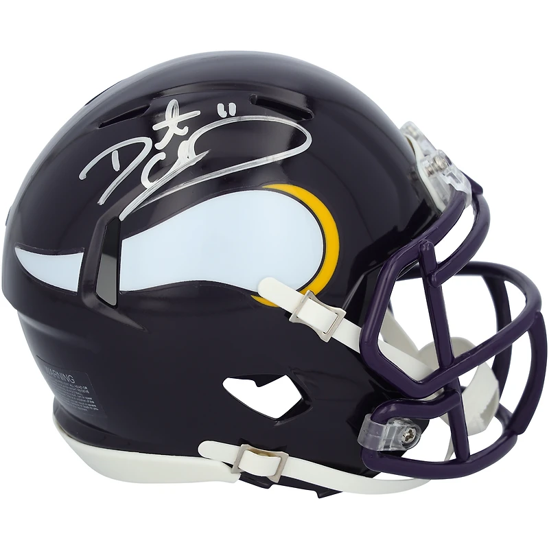 Casque miniature Riddell Speed ​​rétro 1983-2001 autographié par Daunte Culpepper, Minnesota Vikings