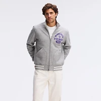 Veste polaire emblématique Fanatics gris chiné Minnesota Vikings à fermeture éclair intégrale