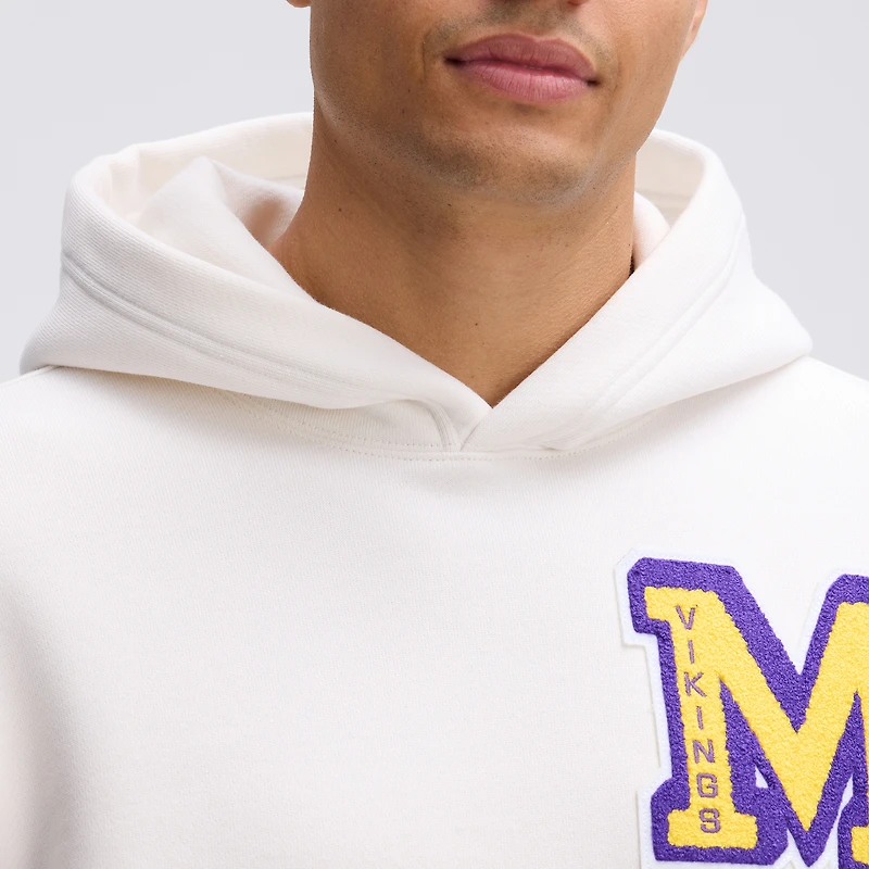 Sweat à capuche en polaire Fanatics Oatmeal Minnesota Vikings IconicFleece Letterman
