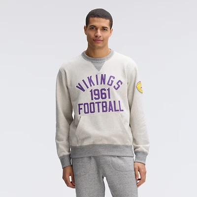 Sweat-shirt à poche en polaire Fanatics couleur avoine Minnesota Vikings Iconic.