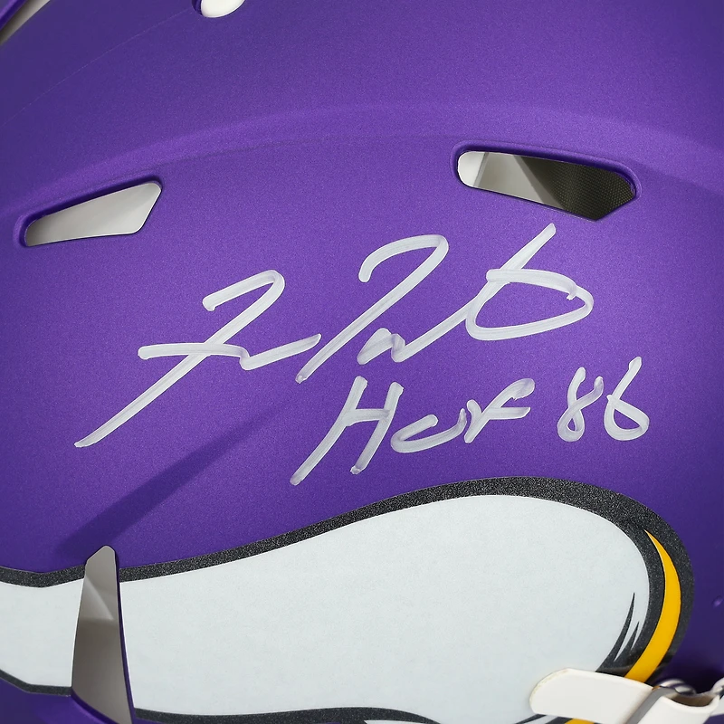 Casque Riddell Speed authentique autographié par Fran Tarkenton des Vikings du Minnesota avec inscription « HOF 86 »