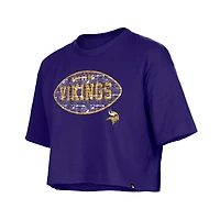 Girl's New Era Purple Minnesota Vikings Flip Sequin Boxy T-Shirt