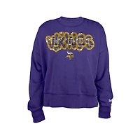 Sweat-shirt violet à paillettes pour fille New Era des Minnesota Vikings