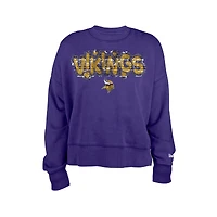 Sweat-shirt violet à paillettes pour fille New Era des Minnesota Vikings