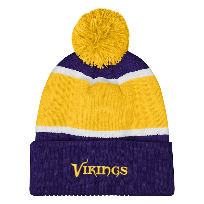 Bonnet tricoté à revers et pompon violet des Vikings du Minnesota pour filles Outerstuff