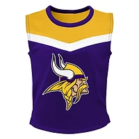 Ensemble deux pièces de pom-pom girl violet Minnesota Vikings Spirit pour filles d'âge préscolaire avec bloomers