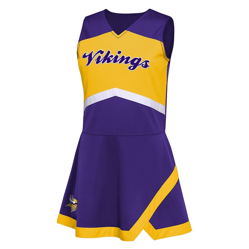 Robe pull 2 ​​pièces Cheer Captain violette avec bloomers pour filles d'âge préscolaire des Vikings du Minnesota