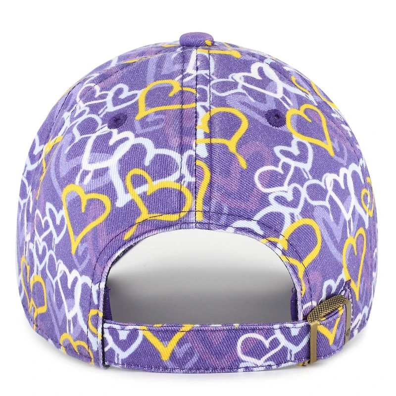 Casquette ajustable violette « 47 » pour filles, motif mural des Vikings du Minnesota