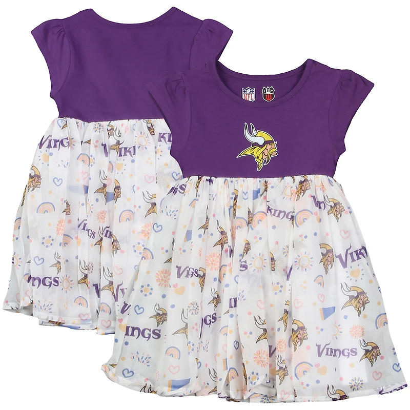 Robe de princesse violette pour petite fille, Wes et Willy, Vikings du Minnesota