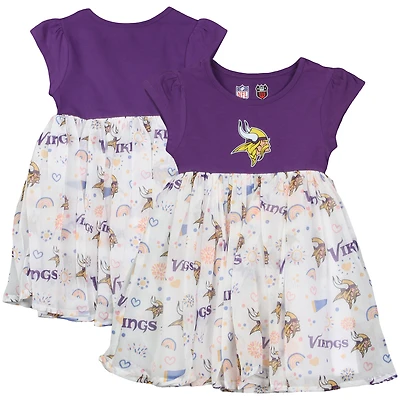 Robe de princesse violette pour petite fille, Wes et Willy, Vikings du Minnesota