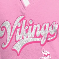 T-shirt à col en V raglan rose pour fille New Era Minnesota Vikings Mommy & Me Multiplier