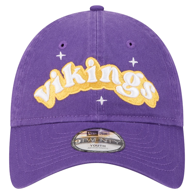 Casquette ajustable New Era violette pour jeunes filles des Minnesota Vikings Cheer 9TWENTY