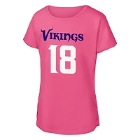 Girls Youth Outerstuff Justin Jefferson Pink Minnesota Vikings Player Name & Number T-Shirt