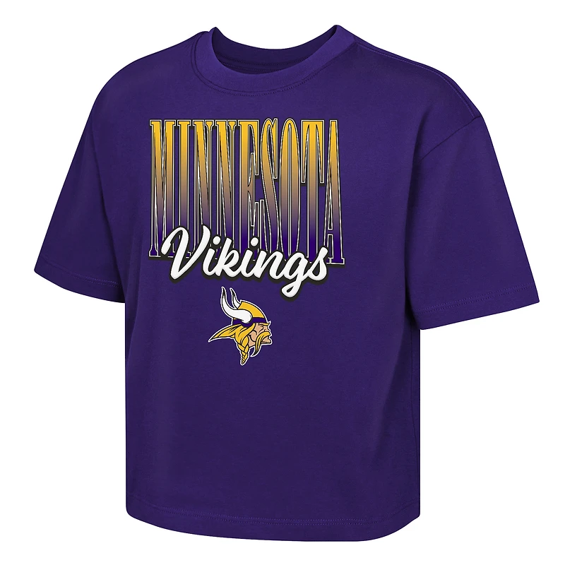 Girls Youth Outerstuff  Purple Minnesota Vikings Big City Boxy T-Shirt