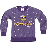 Sweat-shirt en polaire à motif étoile scintillante violet pour filles, Wes et Willy, Vikings du Minnesota