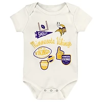 Infant & Newborn Outerstuff  Minnesota Vikings Littlest Player Three-Piece Bodysuit Set