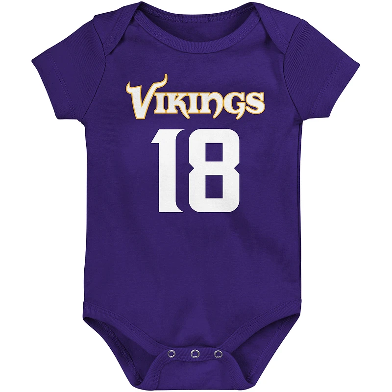 Infant Justin Jefferson Purple Minnesota Vikings Mainliner Player Name & Number Bodysuit
