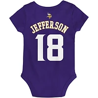 Body pour bébé Justin Jefferson violet Minnesota Vikings Mainliner nom et numéro du joueur