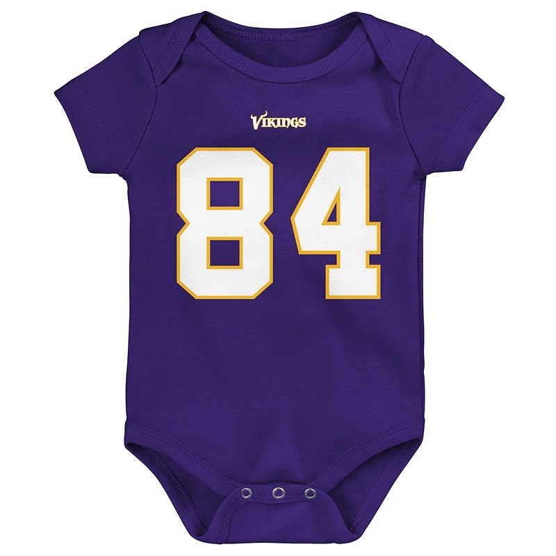 Body pour bébé Mitchell & Ness Randy Moss violet Minnesota Vikings Mainliner nom et numéro du joueur retraité
