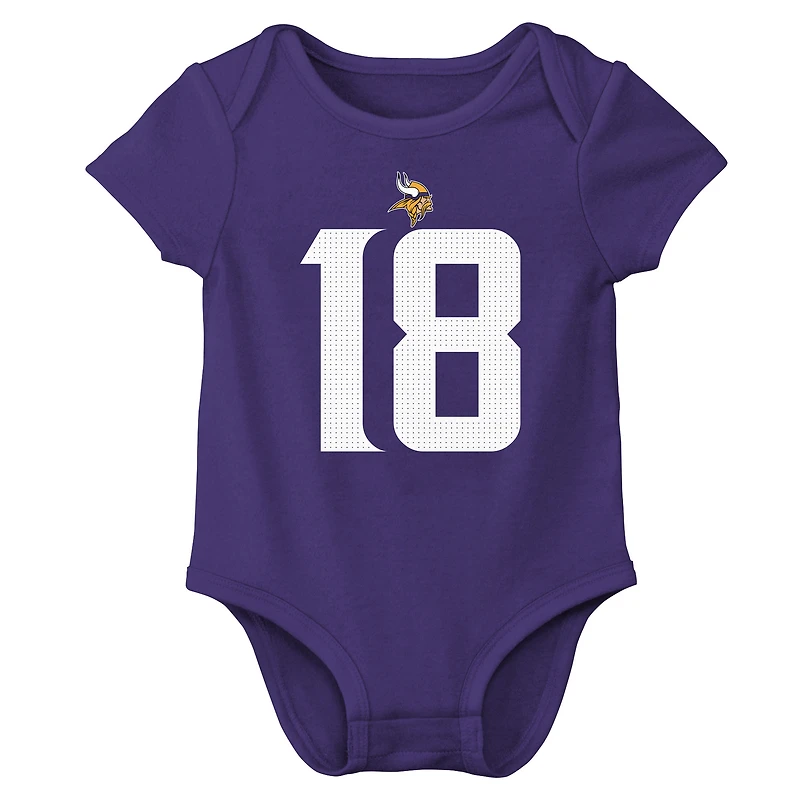 Infant Nike Justin Jefferson Purple Minnesota Vikings Player Name & Number Bodysuit