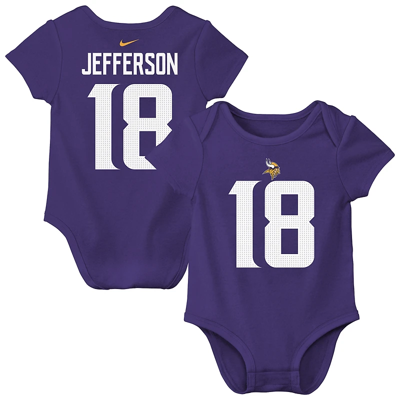 Infant Nike Justin Jefferson Purple Minnesota Vikings Player Name & Number Bodysuit